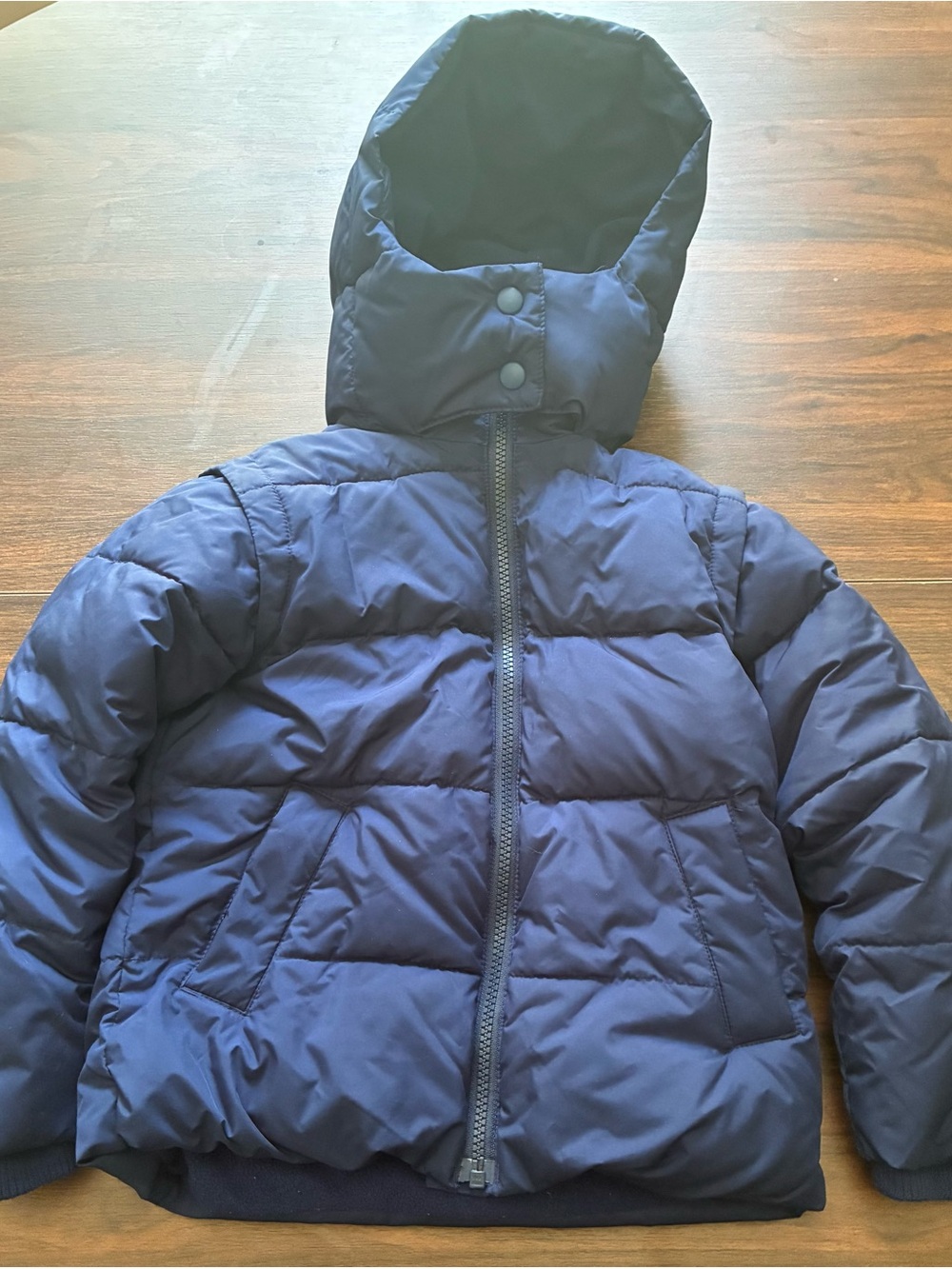 GAP Kids Navy Hooded Puffer Jacket